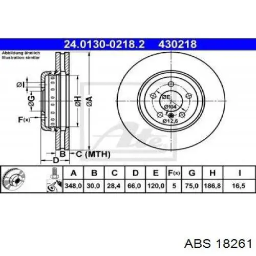Comprar 18261 ABS Freno de disco delantero