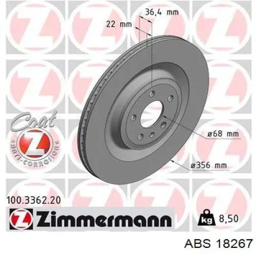 18267 ABS disco de freno trasero