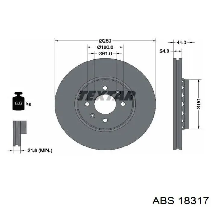 18317 ABS disco de freno delantero