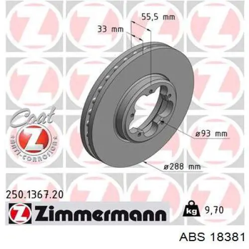 Frenos delanteros ABS 18381 precio, desde 53,42 EUR