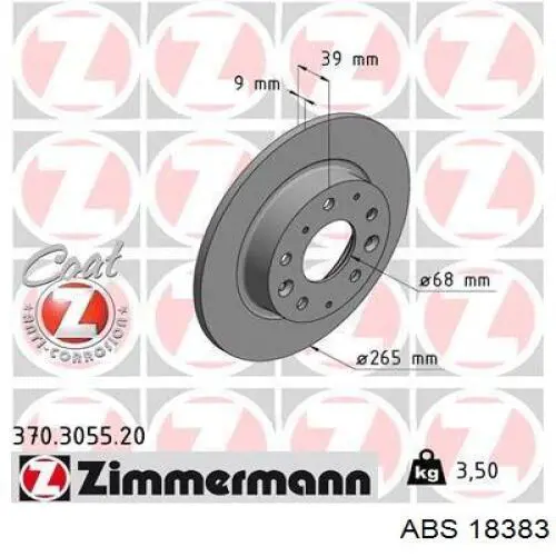 18383 ABS disco de freno trasero