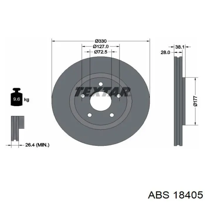 Frenos delanteros ABS 18405 precio, desde 69,42 EUR