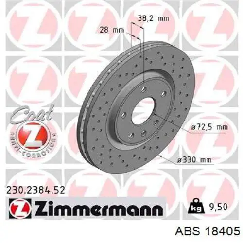 Comprar 18405 ABS Freno de disco delantero
