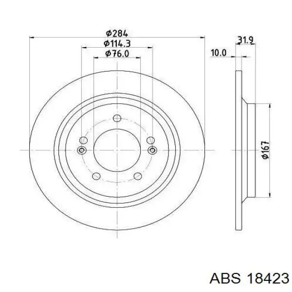 Comprar 18423 ABS Disco de freno trasero