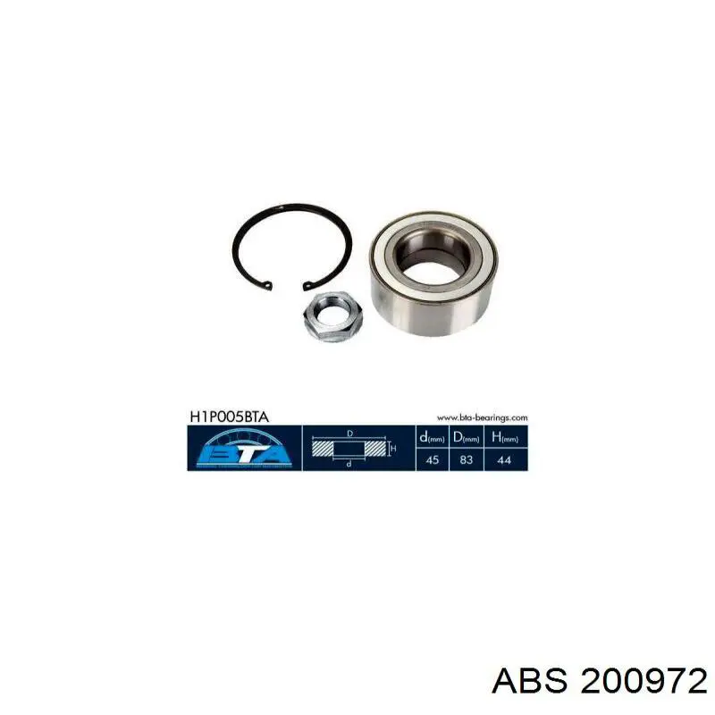 Cojinete de rueda delantero 200972 ABS
