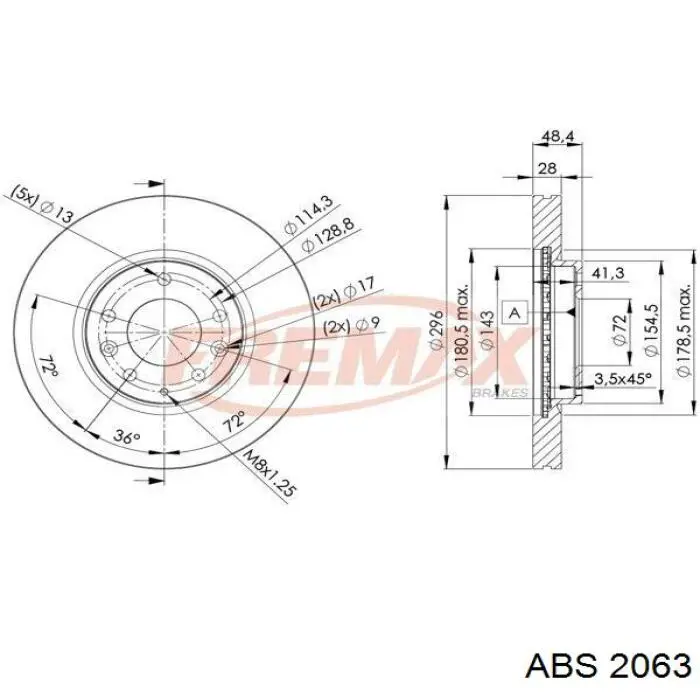 2063 ABS cilindro de freno de rueda trasero