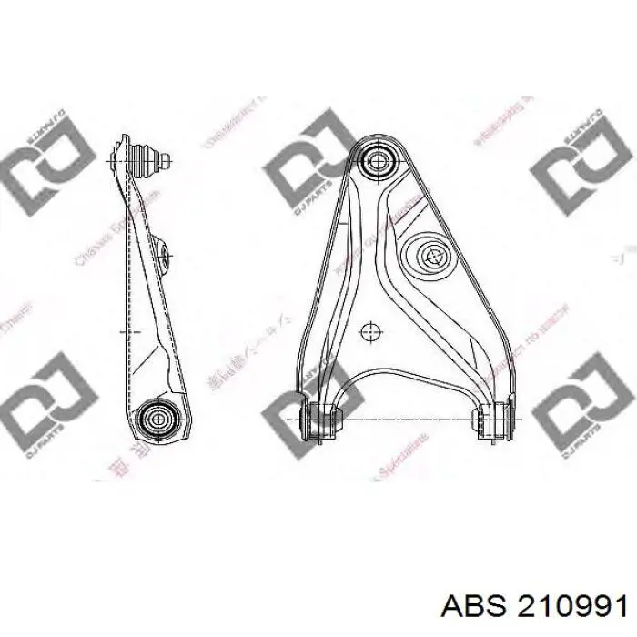 Brazo inferior izquierdo de la suspensión delantera ABS 210991