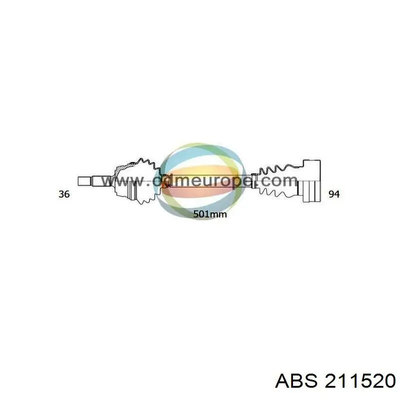 211520 ABS barra oscilante, suspensión de ruedas delantera, inferior derecha