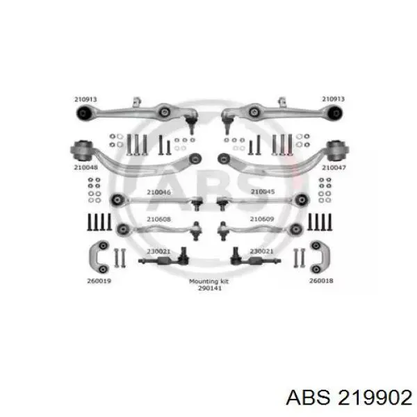 Kit de brazo de suspensión delantera ABS 219902 precio, desde 247,32 EUR