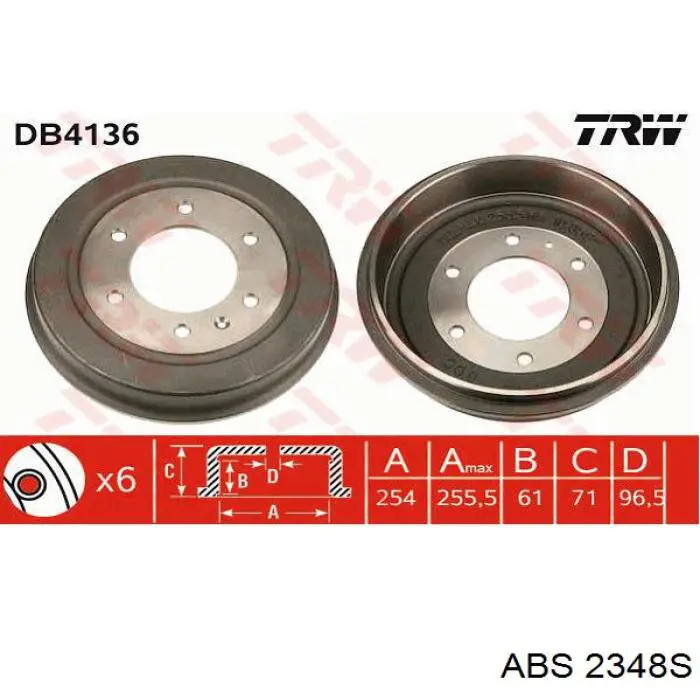 2348-S ABS freno de tambor trasero
