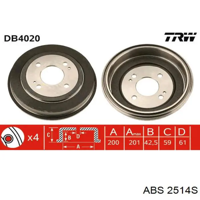 0060504972 Fiat/Alfa/Lancia freno de tambor trasero