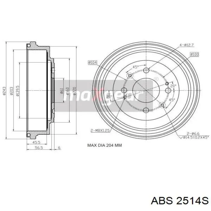 Tambor de freno trasero para Alfa Romeo 33  907A