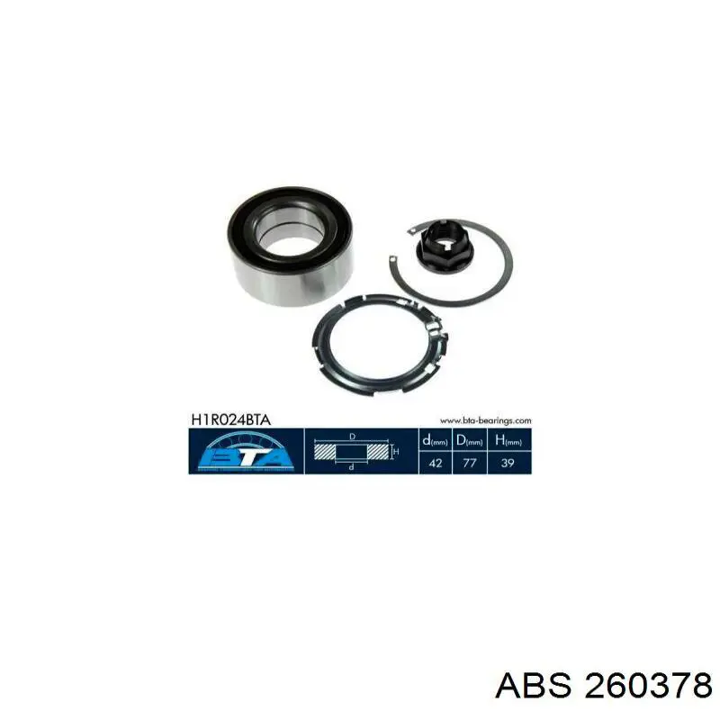 Soporte de la barra estabilizadora delantera ABS 260378
