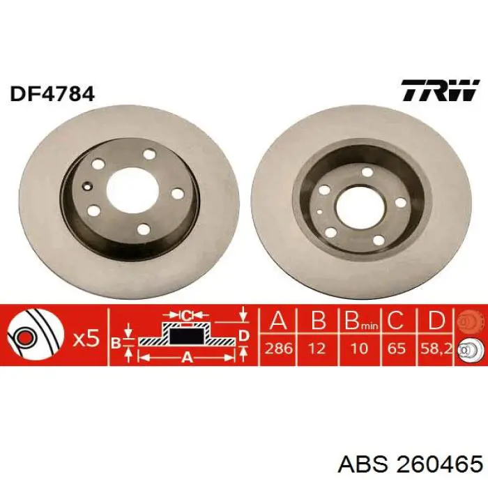 260465 ABS soporte de barra estabilizadora trasera