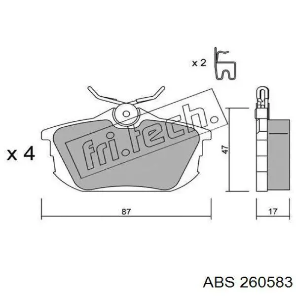 260583 ABS soporte de barra estabilizadora trasera