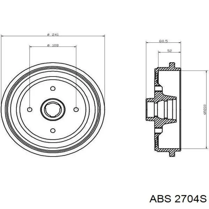 2704-S ABS freno de tambor trasero