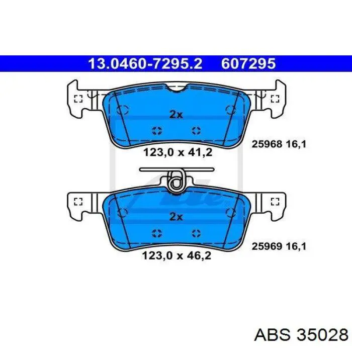 35028 ABS pastillas de freno traseras