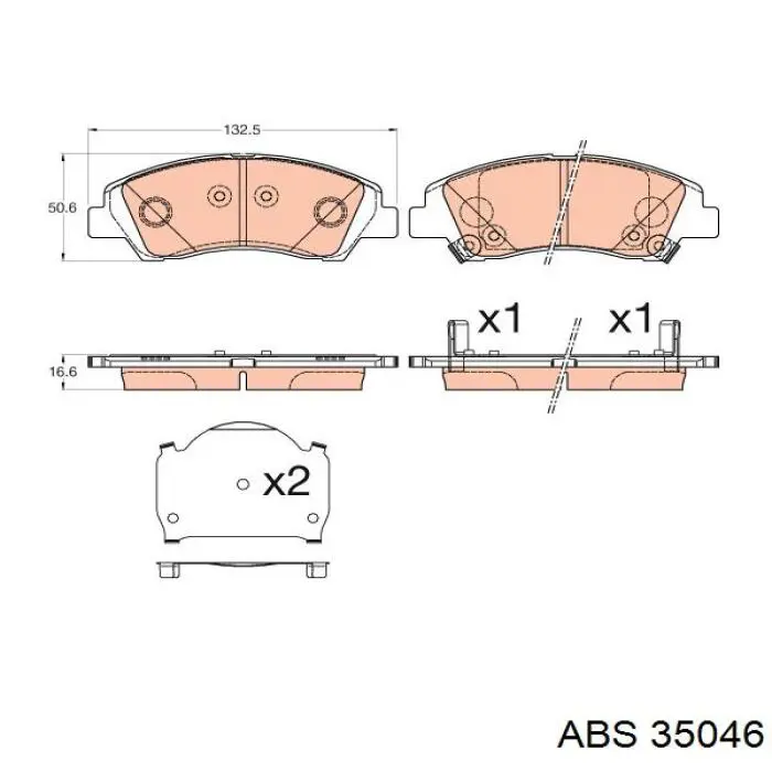 35046 ABS pastillas de freno delanteras