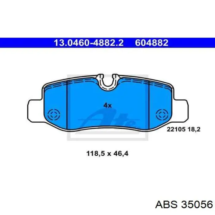 35056 ABS pastillas de freno traseras