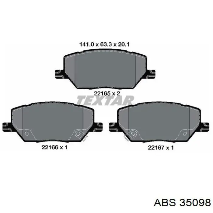 Pastillas freno delanteras ABS 35098 precio, desde 25,32 EUR