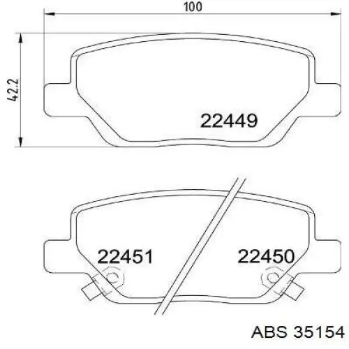 35154 ABS pastillas de freno traseras