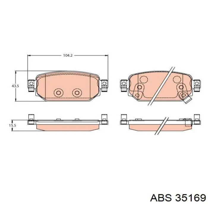 Pastillas traseras de freno ABS 35169 precio, desde 32,55 EUR