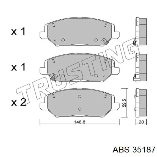 ADG042177 Blue Print Pastillas delanteras