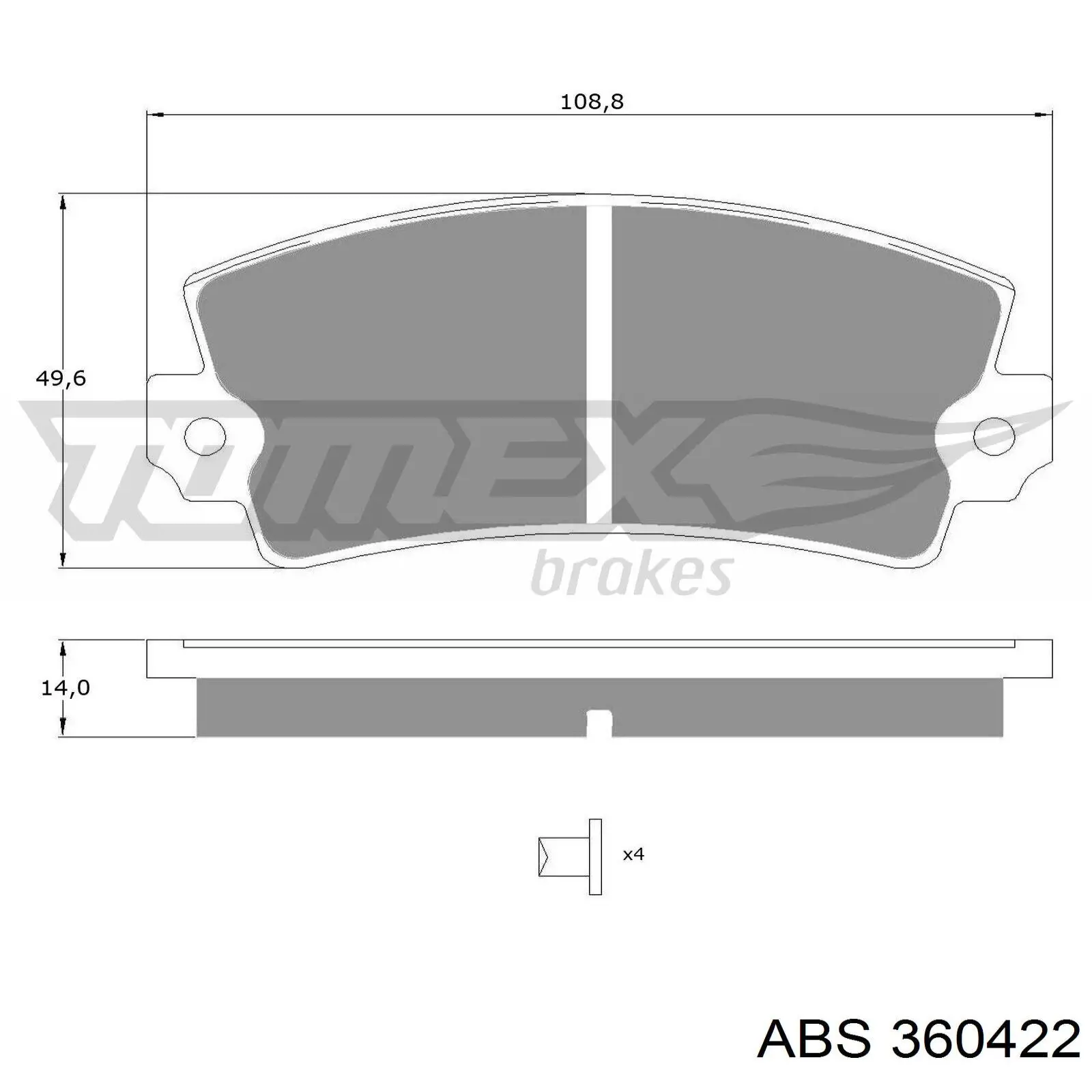 360422 ABS pastillas de freno delanteras