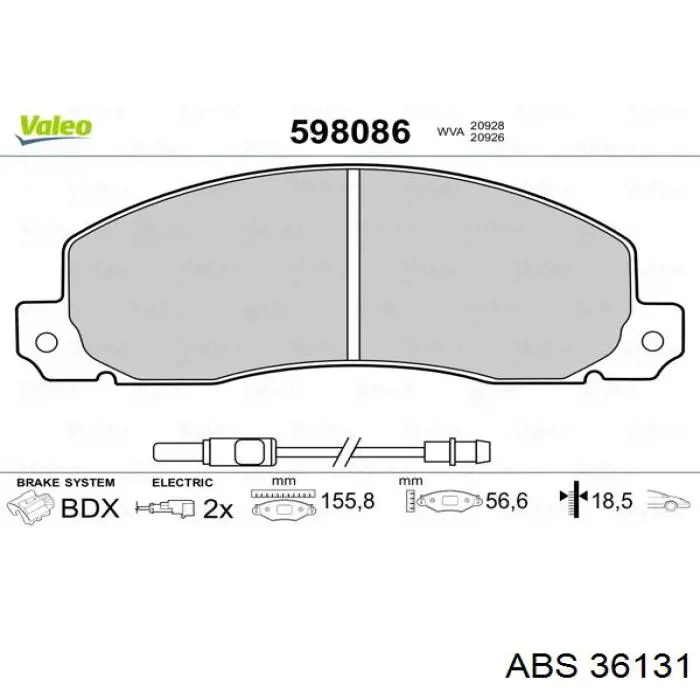 36131 ABS pastillas de freno delanteras