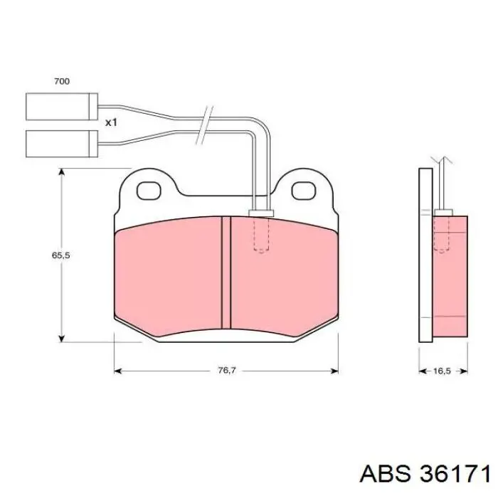 36171 ABS pastillas de freno delanteras