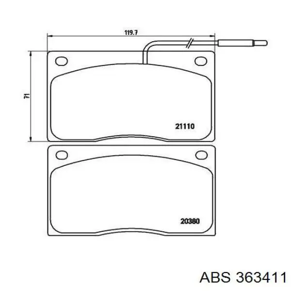 363411 ABS pastillas de freno delanteras