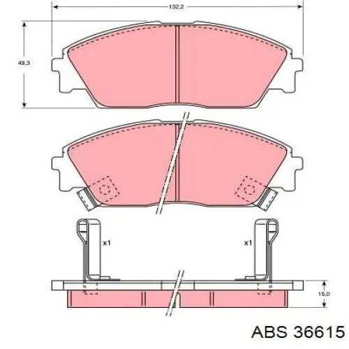 36615 ABS pastillas de freno delanteras