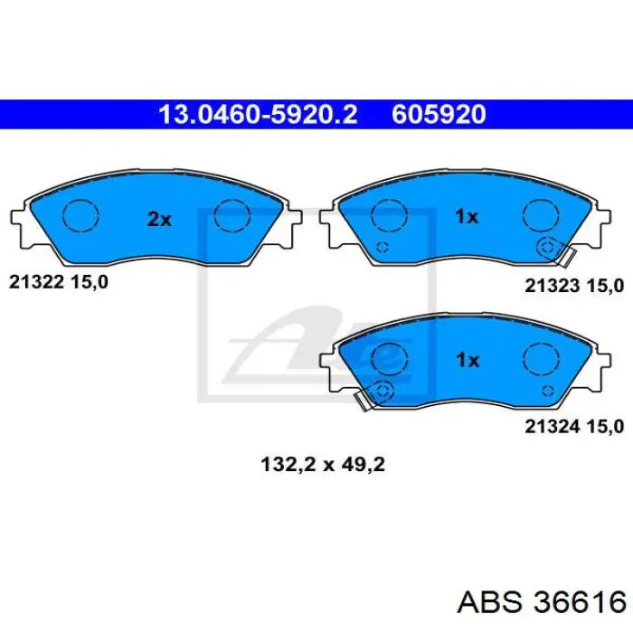 36616 ABS pastillas de freno delanteras