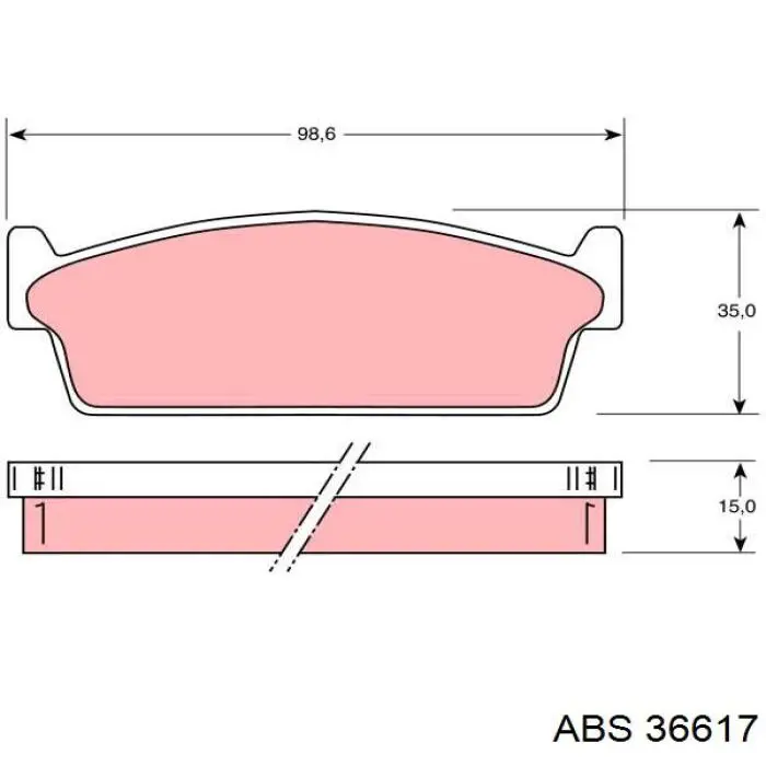 36617 ABS pastillas de freno traseras