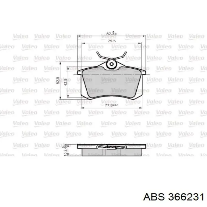 Pastillas traseras de freno ABS 366231 precio, desde 16,32 EUR