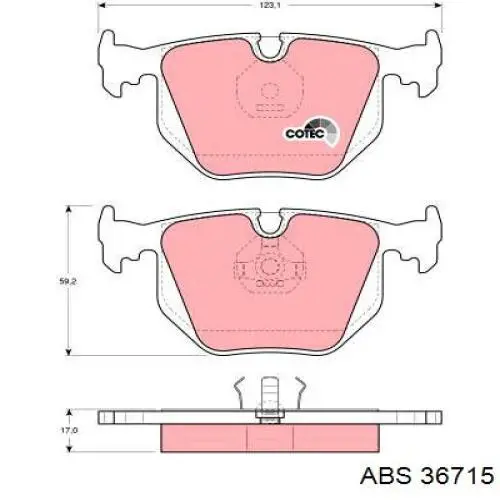 36715 ABS pastillas de freno traseras