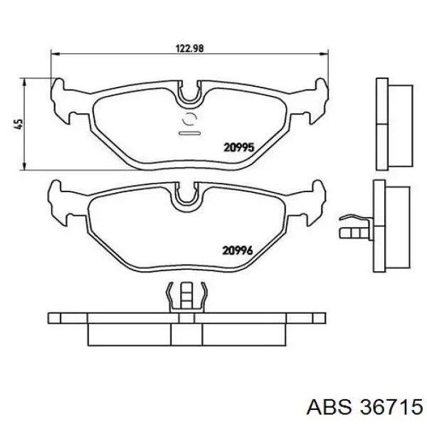 Pastillas traseras de freno ABS 36715 precio, desde 26,00 EUR