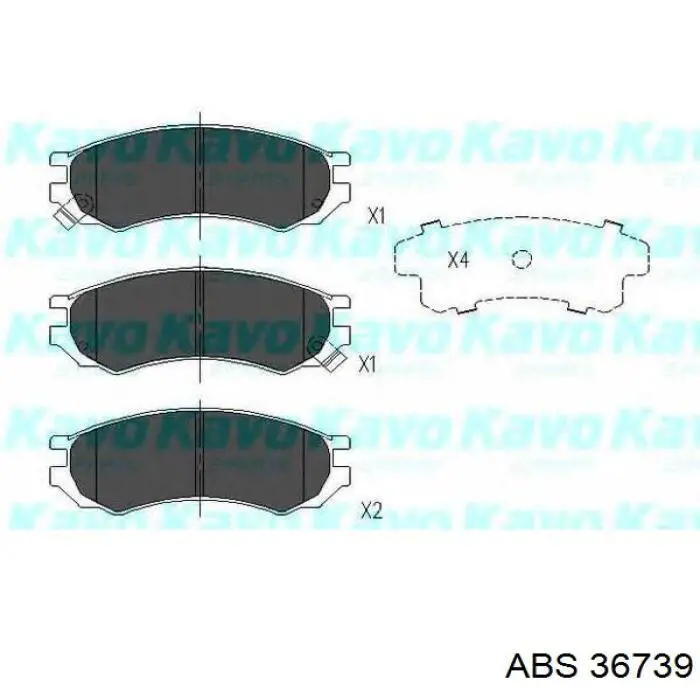 36739 ABS pastillas de freno delanteras