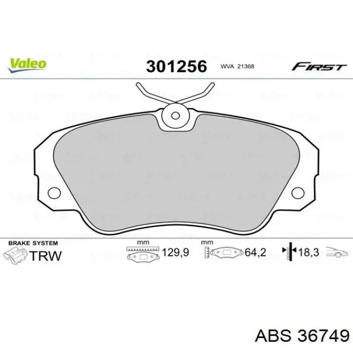 Pastillas freno delanteras ABS 36749 precio, desde 27,53 EUR