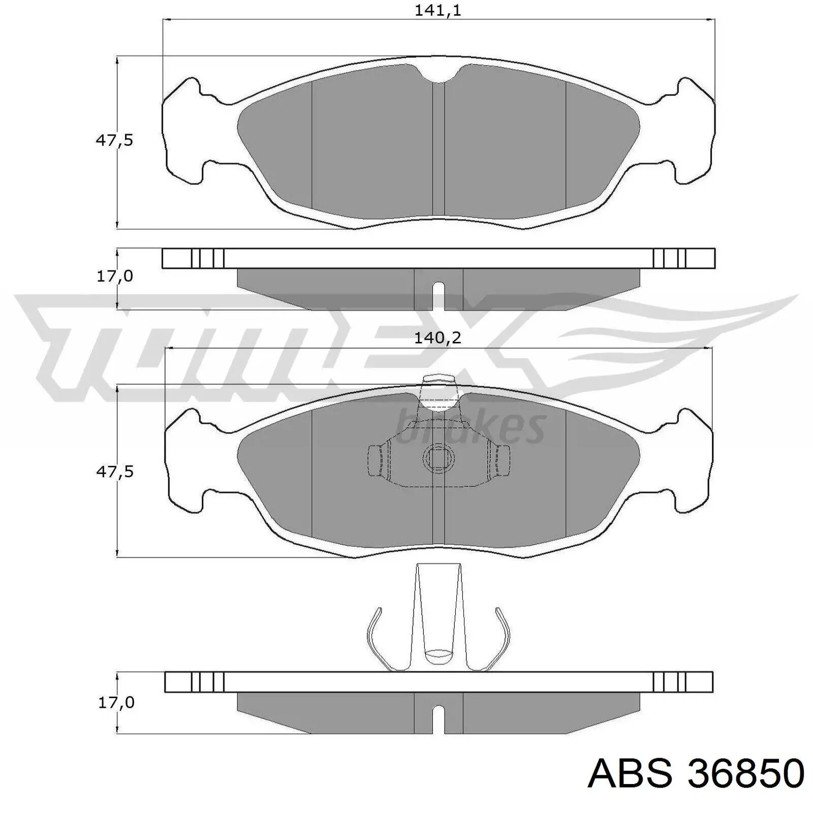 Comprar 36850 ABS Pastillas delanteras de freno