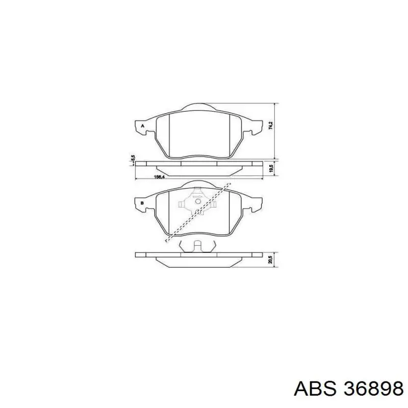 36898 ABS pastillas de freno delanteras