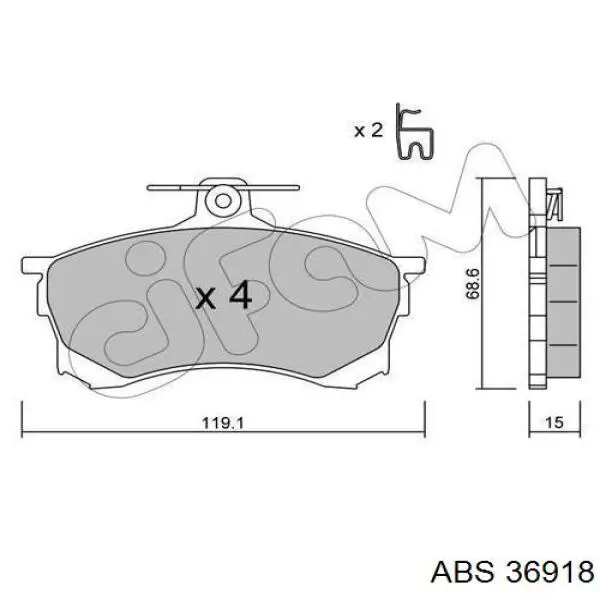 36918 ABS pastillas de freno delanteras