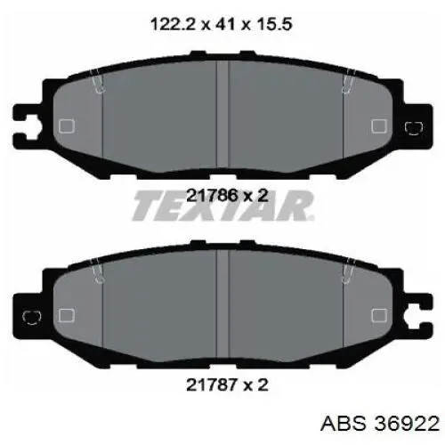 36922 ABS pastillas de freno traseras