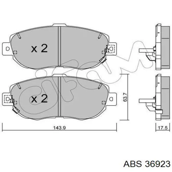 36923 ABS pastillas de freno delanteras