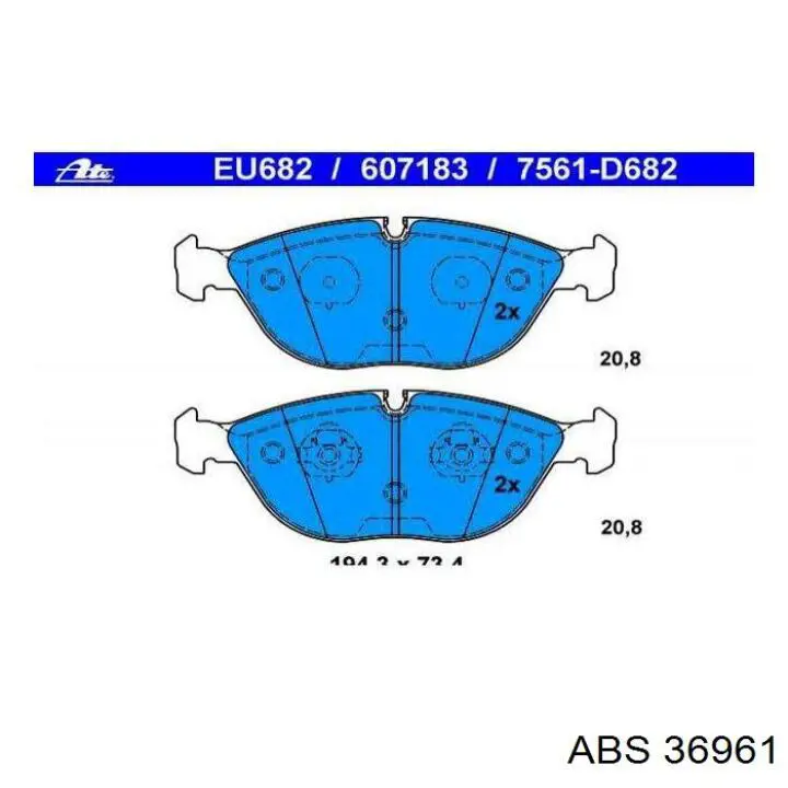 Comprar 36961 ABS Pastillas delanteras de freno