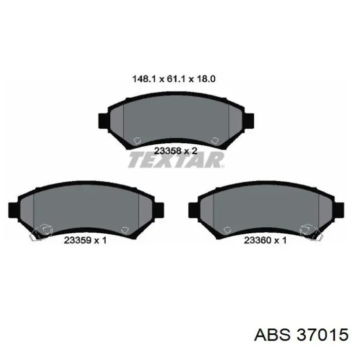 37015 ABS pastillas de freno delanteras