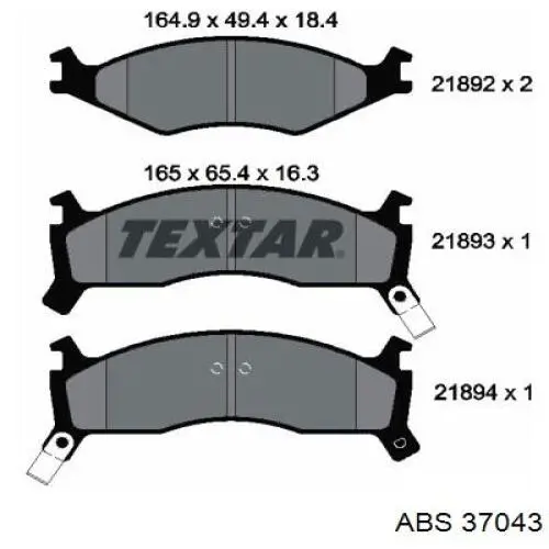 37043 ABS pastillas de freno delanteras