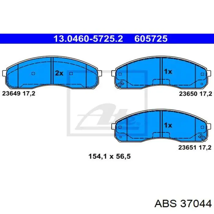 37044 ABS pastillas de freno delanteras