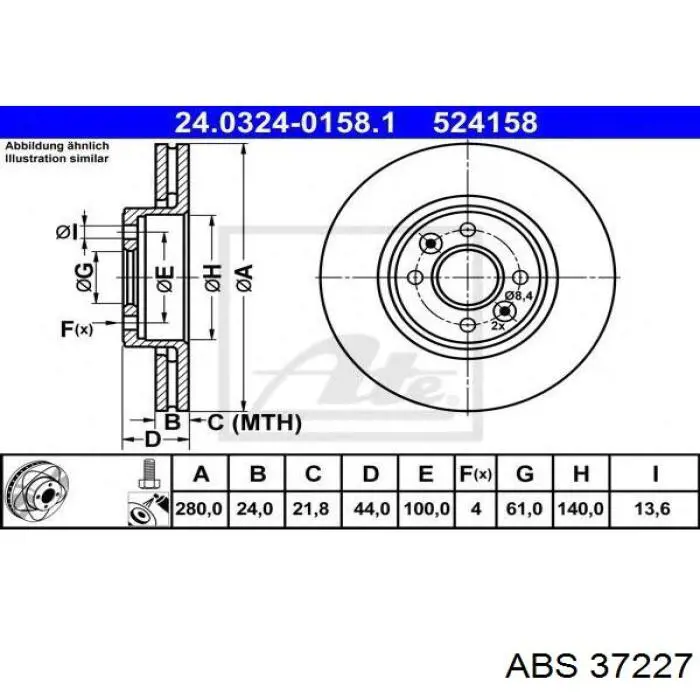 Pastillas traseras de freno ABS 37227 precio, desde 16,74 EUR