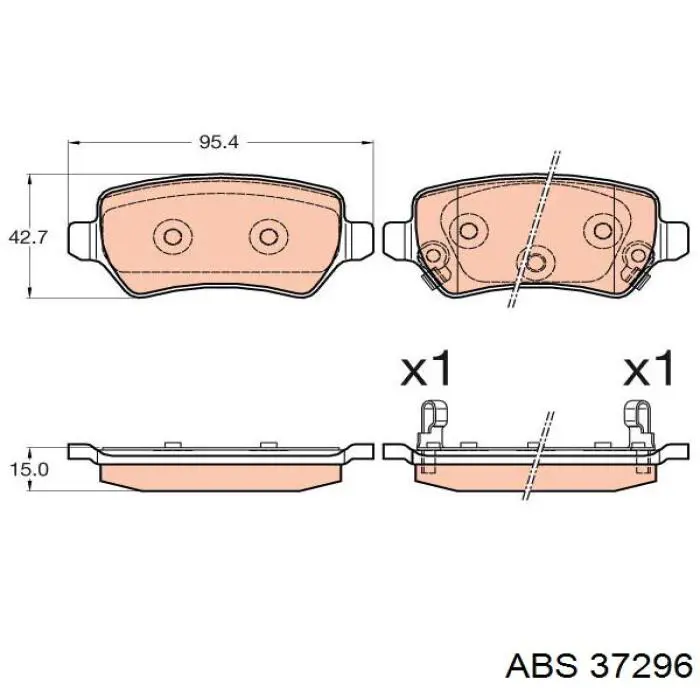 37296 ABS pastillas de freno traseras